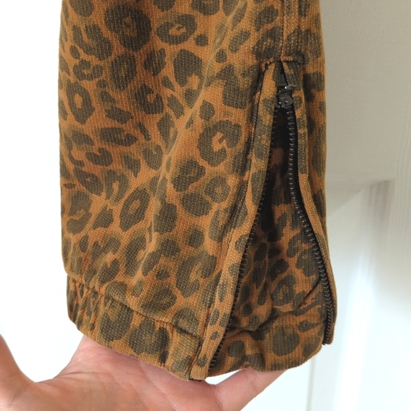 Sanctuary x Anthropologie Leopard Print Cotton Knit Slim Fit Joggers Brown XL - Picture 15 of 16